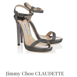 Jimmy Choo size 39.5 silver CLAUDETTE 120 used